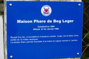 Plaque signalétique du phare de Beg-Leguer